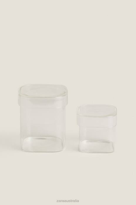 Borosilicate Glass Jar With Lid 822X1749 Zara Accessories Unisex Original