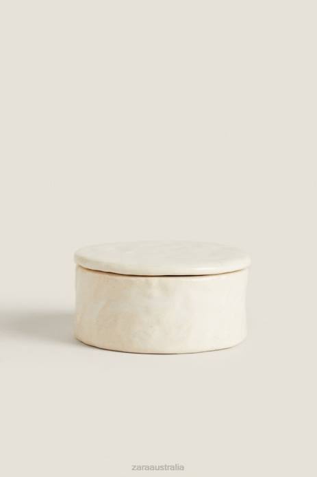 Bu o Ceramic Jar 822X1715 Zara Accessories Unisex Cream