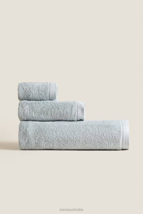 Cotton Towel 822X1738 Zara Accessories Unisex Blue/Gray