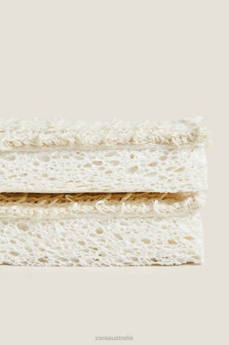 Scrub Sponge (Pack Of 2) 822X1788 Zara Accessories Unisex Light Beige