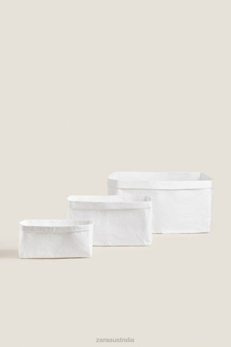 Paper-Design Organizer Basket 822X1696 Zara Accessories Unisex White
