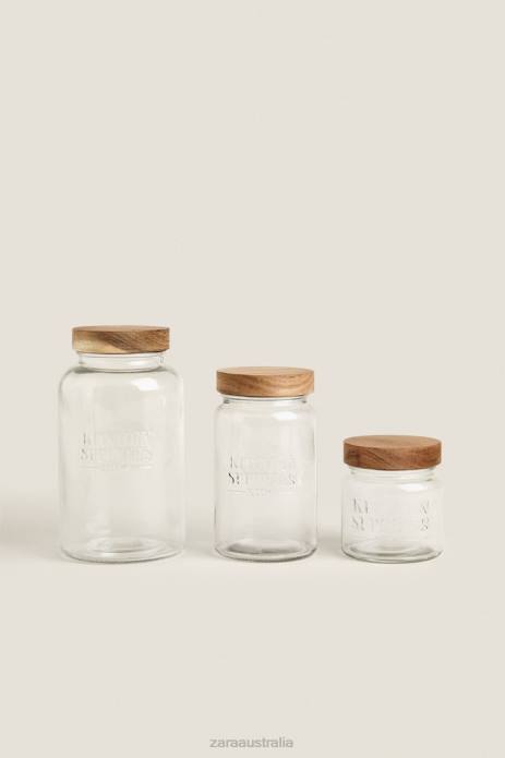 Screw Top Glass Jar 822X1684 Zara Accessories Unisex Light Beige