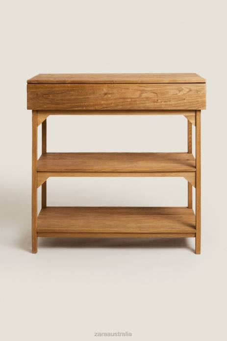 Wooden Storage Unit 822X1682 Zara Accessories Unisex Light Beige
