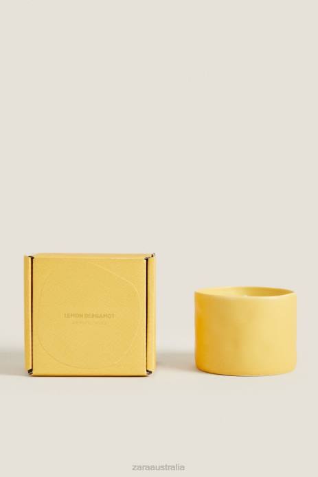 (150 G) Lemon Bergamot Scented Candle 822X1755 Zara Accessories Unisex White