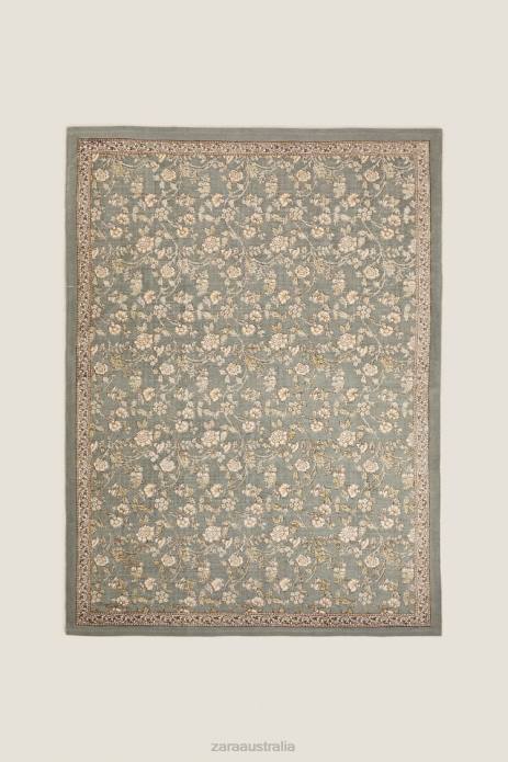 Floral Print Block Rug 822X1641 Zara Accessories Unisex Multicolor