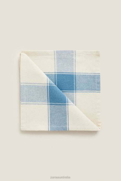 Dyed Thread Striped Napkins (Pack Of 2) 822X1675 Zara Accessories Unisex Blue
