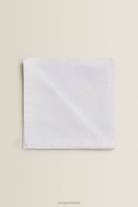 Floral Jacquard Napkin (Pack Of 2) 822X1679 Zara Accessories Unisex White