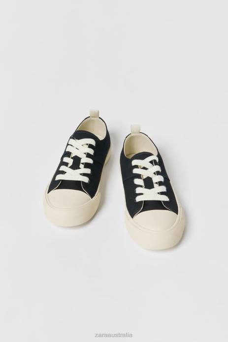 Cotton Sneakers 822X1547 Zara Clothing Kids Black