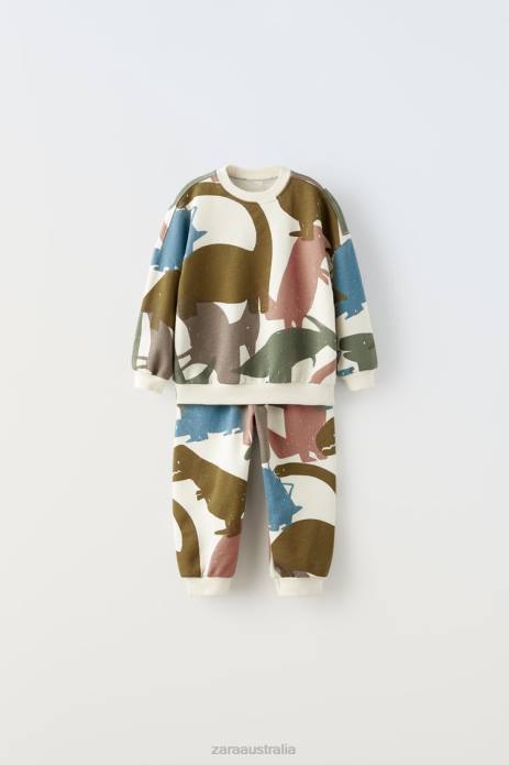 Dinosaur Set 822X1549 Zara Clothing Kids Ecru