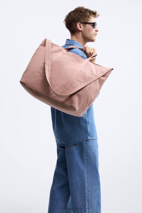 Canvas Tote Bag 822X1313 Zara Accessories Men Pink