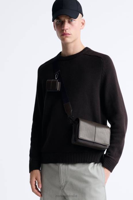 Crossbody Bag With Coin Purse 822X1334 Zara Accessories Men Brown