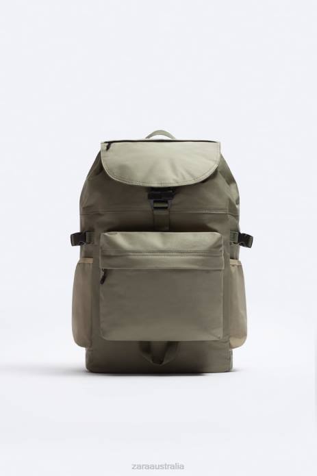 Explorer Canvas Backpack 822X1318 Zara Accessories Men Khaki Green