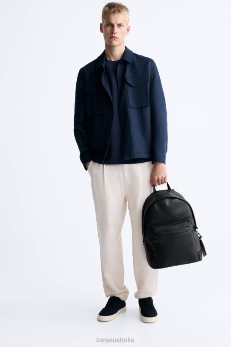 Textured Backpack 822X1338 Zara Accessories Men Black
