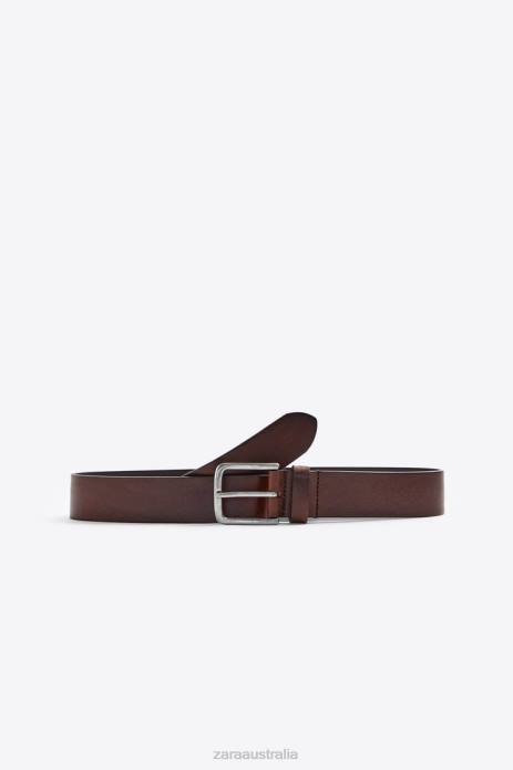 Basic Leather Belt 822X1453 Zara Accessories Men Brown