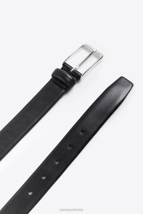 Leather Dress Belt 822X1451 Zara Accessories Men Black