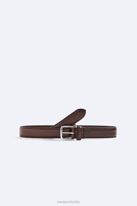 Leather Dress Belt 822X1458 Zara Accessories Men Brown