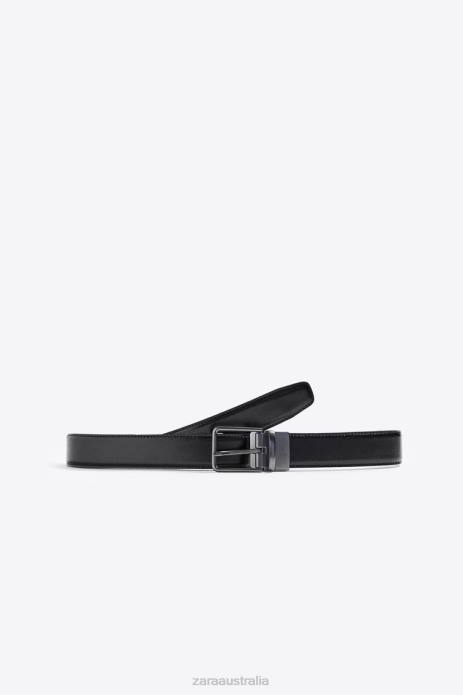 Reversible Leather Belt 822X1477 Zara Accessories Men Black