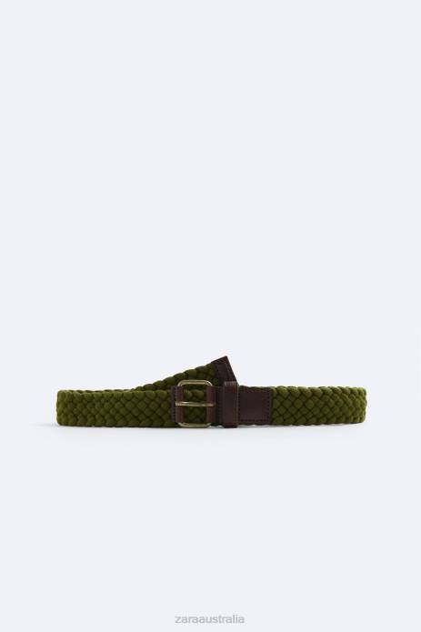 Woven Belt 822X1472 Zara Accessories Men Green