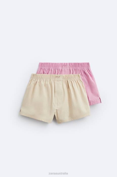 2-Pack Of Short Poplin Boxers 822X1419 Zara Accessories Men Various