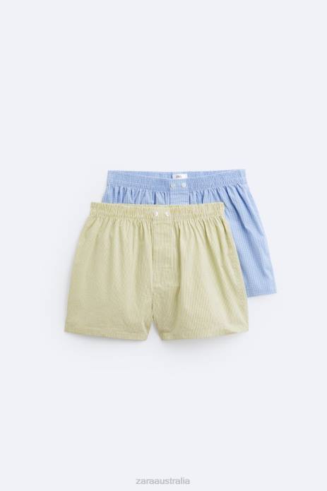 2 Pack Of Striped Poplin Boxers 822X1415 Zara Accessories Men Various