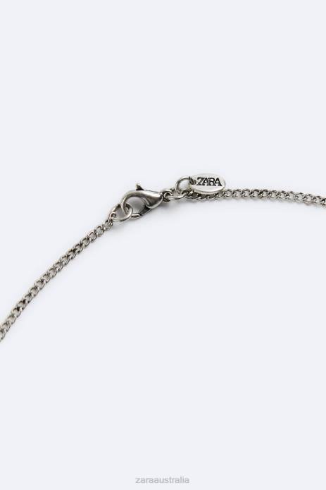 Geometric Pendant Chain 822X1495 Zara Accessories Men Silver
