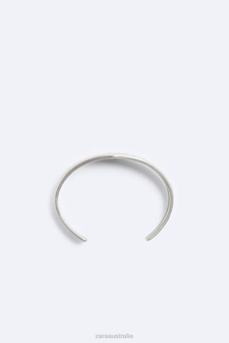 Irregular Finish Cuff Bracelet 822X1491 Zara Accessories Men Silver