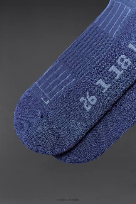 Cyclist Training Socks 822X1410 Zara Accessories Men Mid Blue