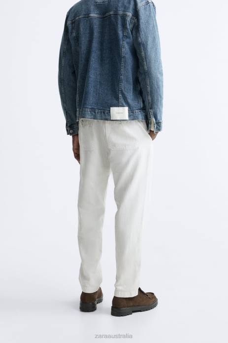 Cotton - Linen Pants 822X960 Zara Clothing Men Pearl Gray