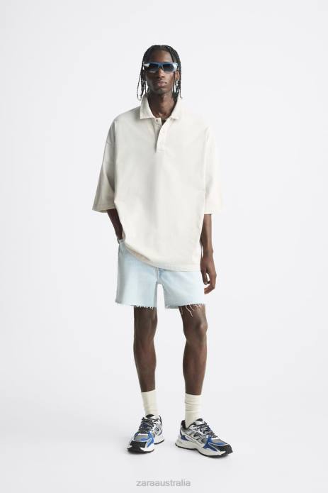 Cropped Denim Shorts 822X1244 Zara Clothing Men Light Blue