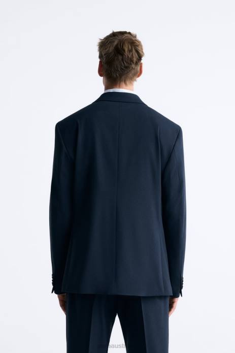 Houndstooth Suit 822X1164 Zara Clothing Men Navy Blue