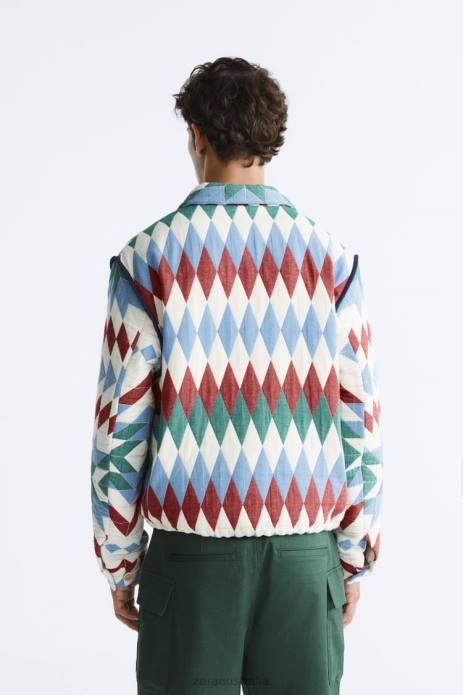 Diamond Jacquard Jacket 822X1117 Zara Clothing Men Multicolored