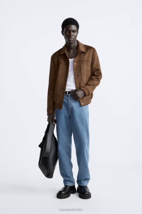 Faux Suede Jacket 822X1120 Zara Clothing Men Leather