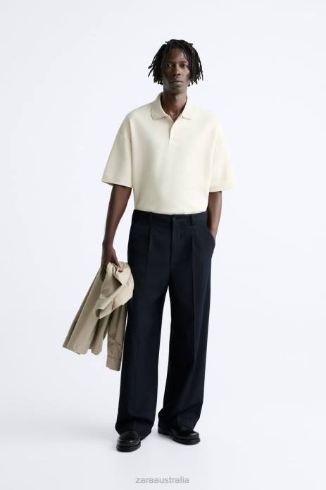 Textured Polo 822X1220 Zara Clothing Men Taupe Brown