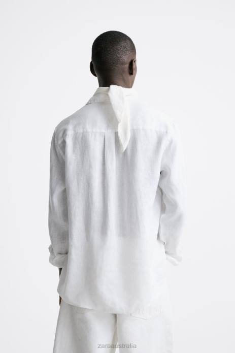 100% Linen Shirt 822X1024 Zara Clothing Men White