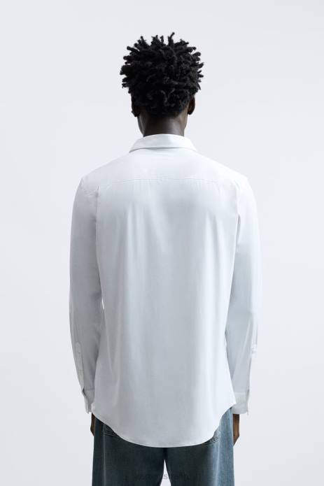 Stretch Shirt 822X1000 Zara Clothing Men White