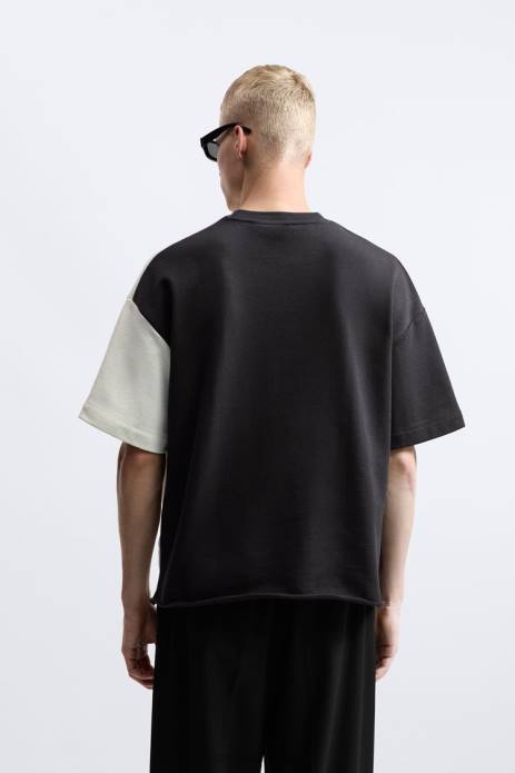 Colorblock Sweatshirt 822X1059 Zara Clothing Men Black/White