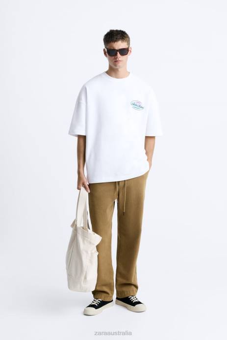 Contrast Print Sweatshirt 822X1068 Zara Clothing Men White