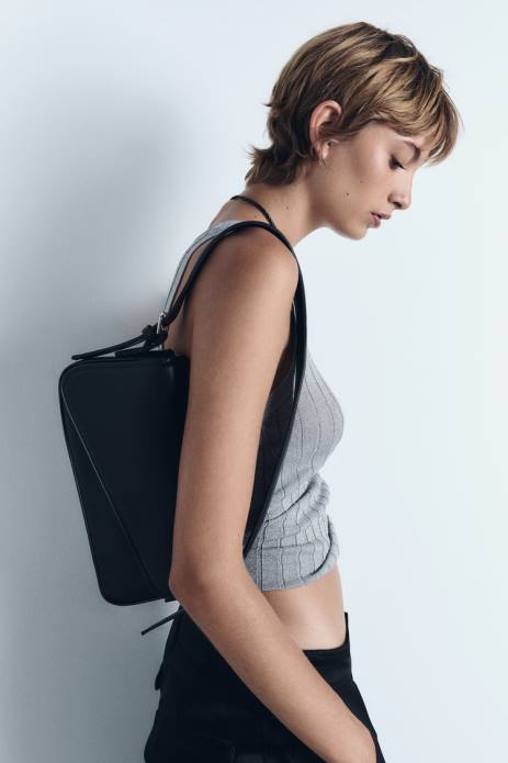 Geometric Flap Shoulder Bag 822X753 Zara Accessories Women Black
