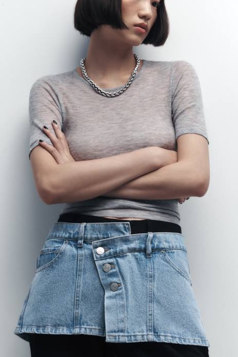 Denim Sash Belt 822X768 Zara Accessories Women Blue