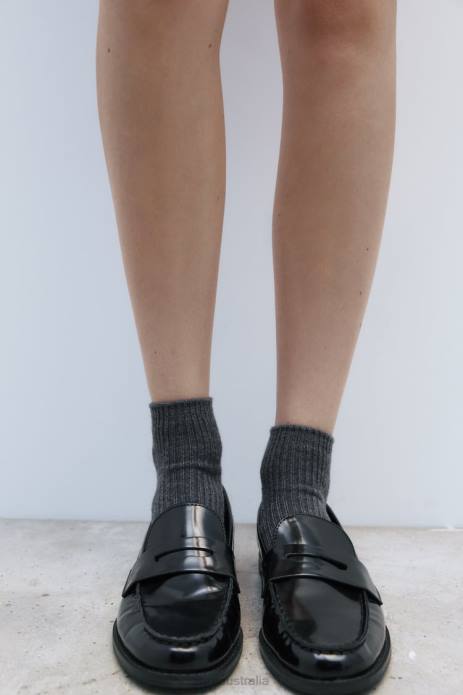 Ribbed Ankle Socks 822X759 Zara Accessories Women Anthracite Grey