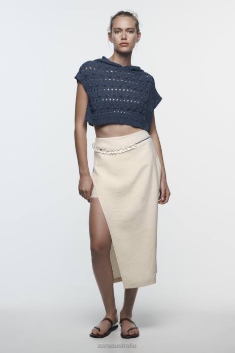 Midi Pareo Shorts 822X624 Zara Clothing Women Ecru
