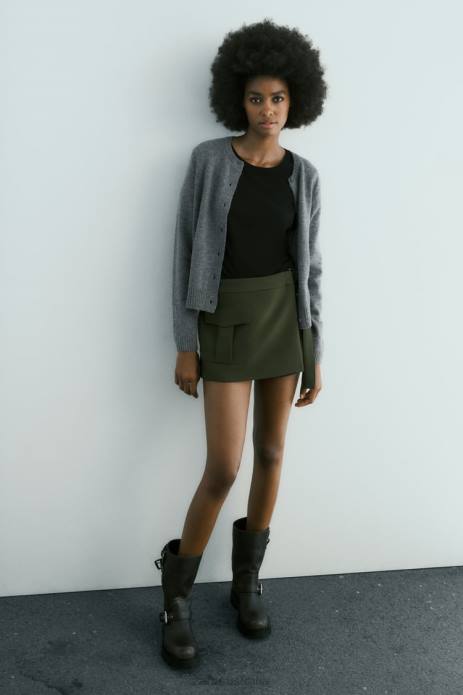 Belted Cargo Skort 822X542 Zara Clothing Women Dark Khaki