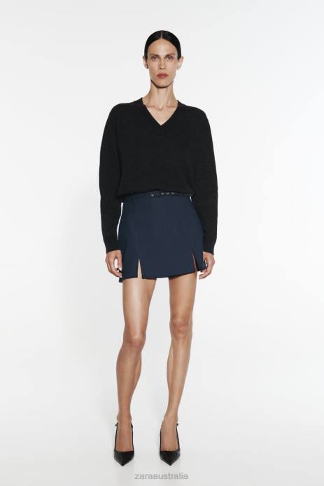 Belted Skort 822X608 Zara Clothing Women Indigo
