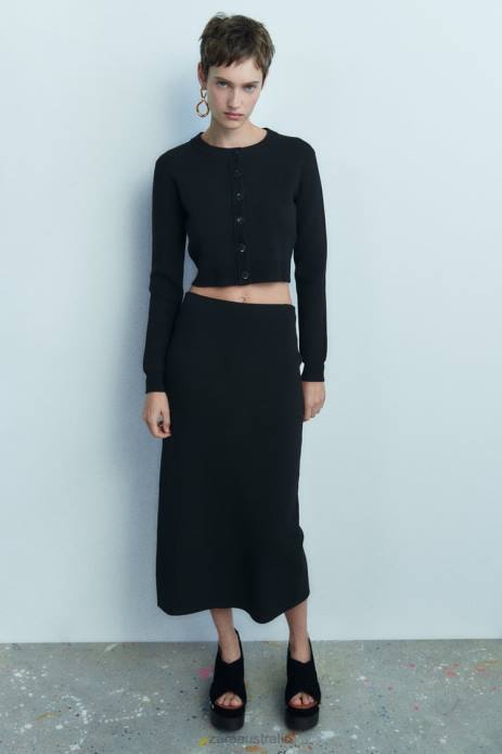 Knit Midi Skirt 822X644 Zara Clothing Women Black