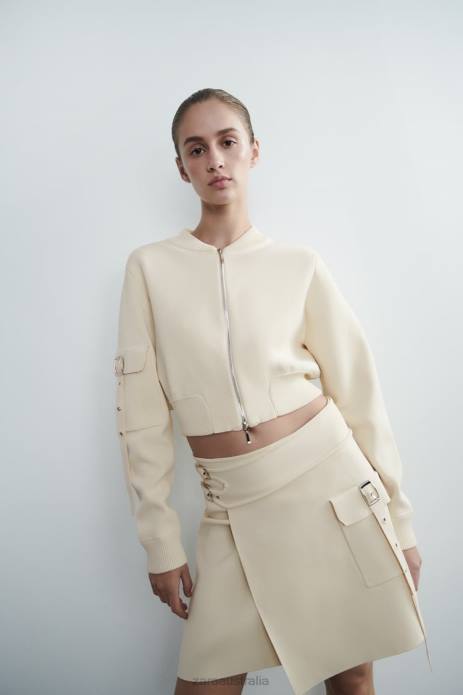 Knit Skirt With Buckles 822X726 Zara Clothing Women Ecru
