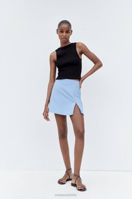 Slit Skort 822X536 Zara Clothing Women Light Blue