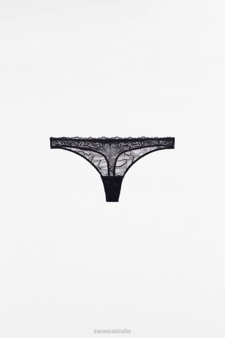 Lace Thong 822X827 Zara Clothing Women Black