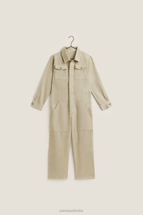 Long Sleeve Garden Overalls 822X1820 Zara Clothing Women Dark Beige