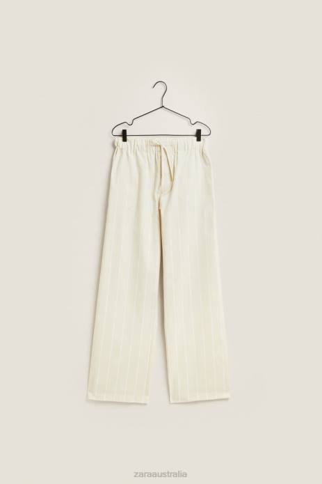 Pants With Thin Stripes 822X1801 Zara Clothing Women Light Yellow