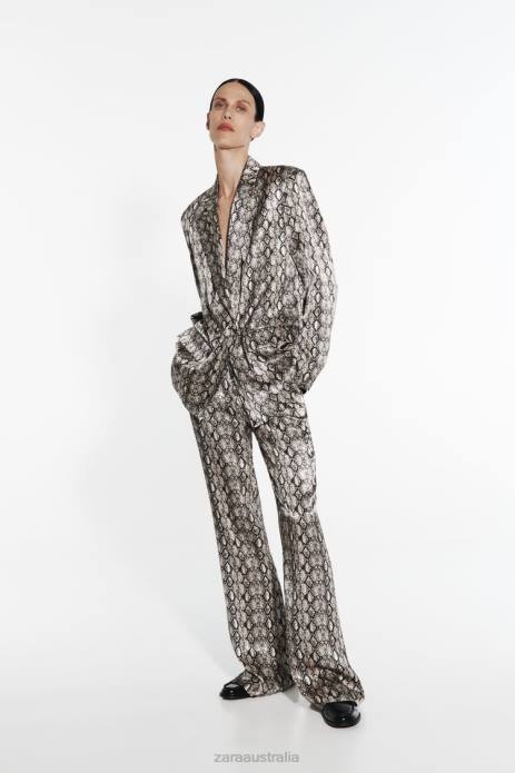 Animal Print Flared Pants 822X911 Zara Clothing Women Snake